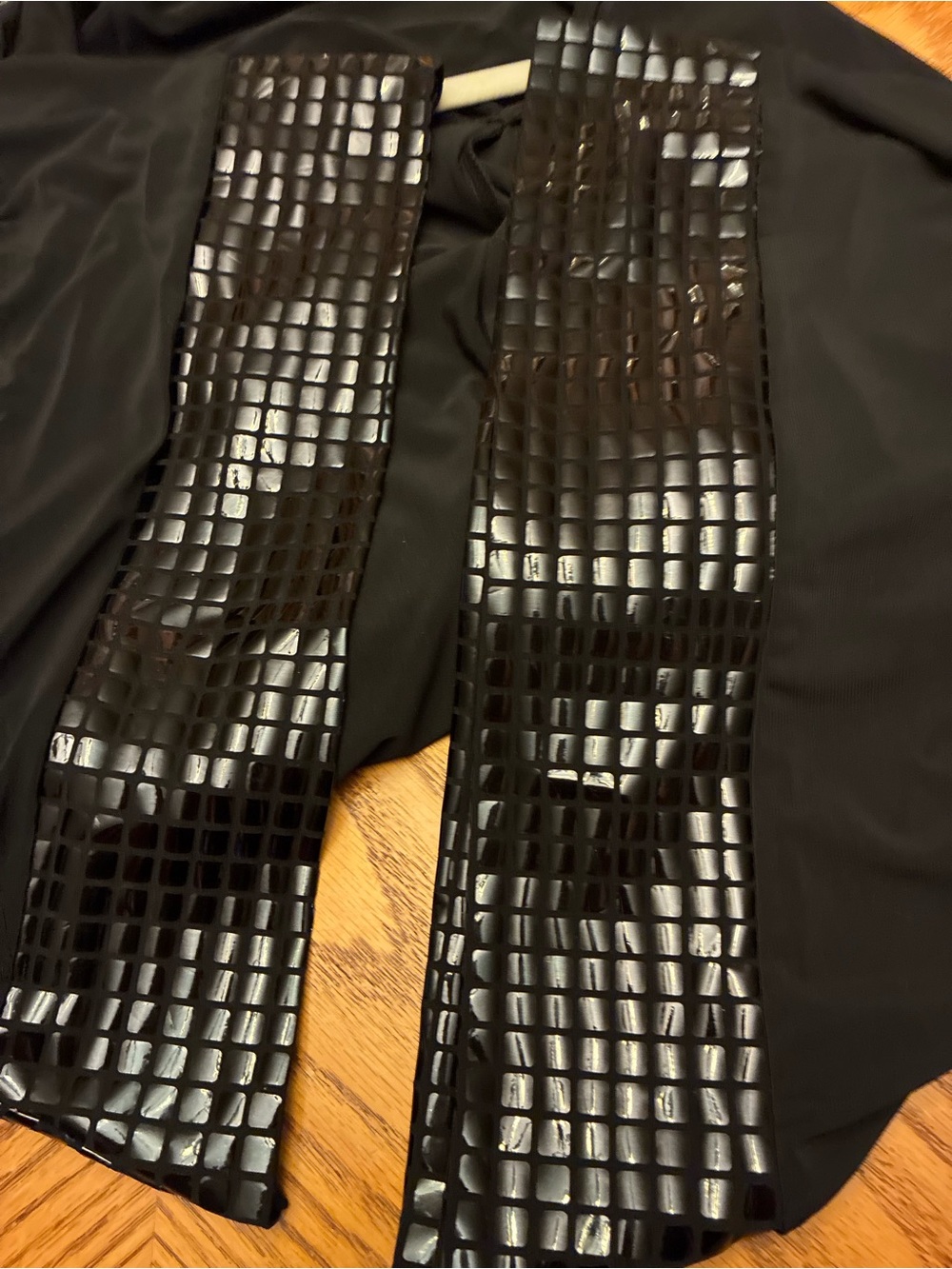 Silhouette Black Tunic Dress Size 2X Metallic Tile Cuffs Made in USA - Picture 5 of 6